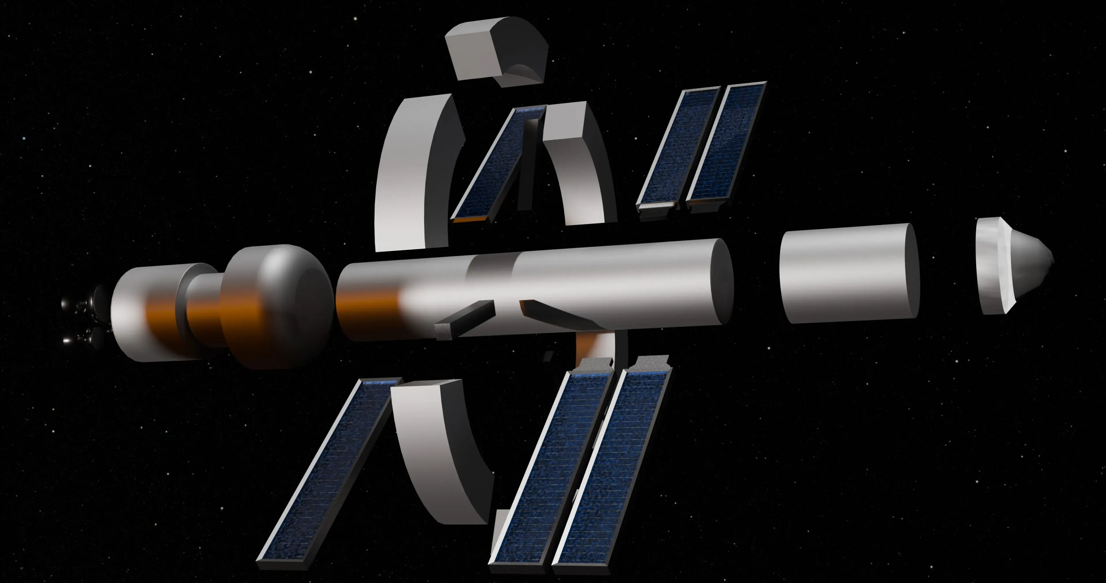 Render of the RUBBER I's Modules